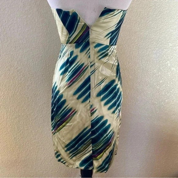 The Limited 100% Silk Y2K Strapless Dress Mini Prom Evening Formal Green - Picture 5 of 12